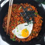 Kimchi Bokkeumbap, Vegetarian Kimchi Fried Rice Square