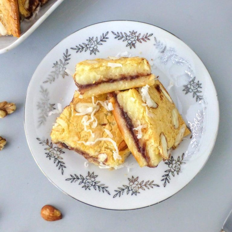 Baked Nian Gao (烤年糕) With Red Bean Filling