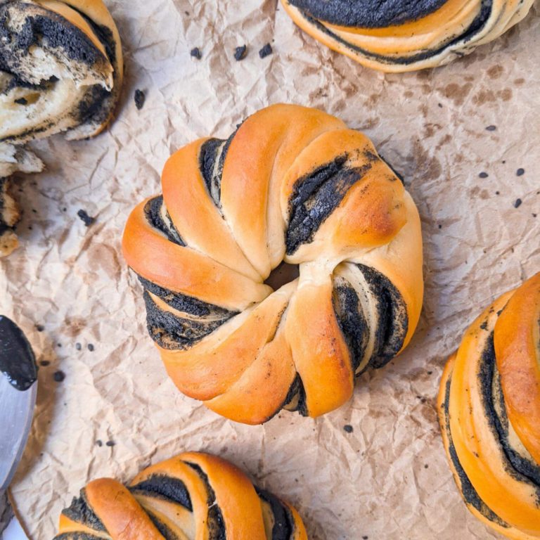 Black Sesame Milk Bread Buns